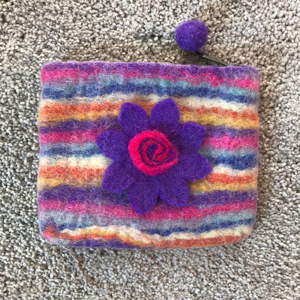NWOT Anthropology wool zip bag